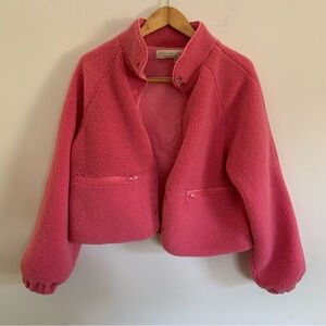 NEW Saltwater LUXE Vibrant Pink Faux Fur Teddy Jacket
